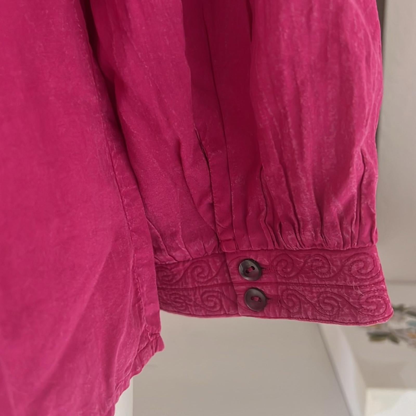 Ba&Sh ILO Hot Pink Fuchsia Embroidered Babydoll
Pullover Blouse Size M New w/Tag