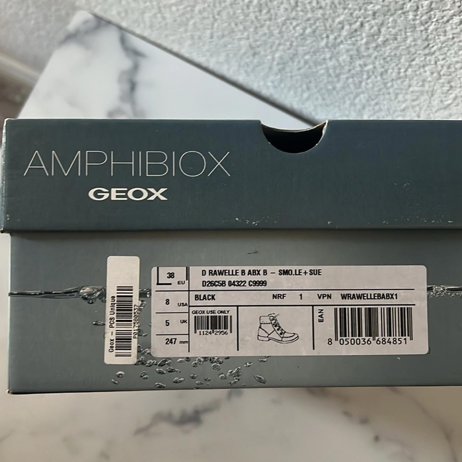 GEOX Rawelle ABX Faux Shearling Trimmed Waterproof Boots, US8 EU38 NEW in Box