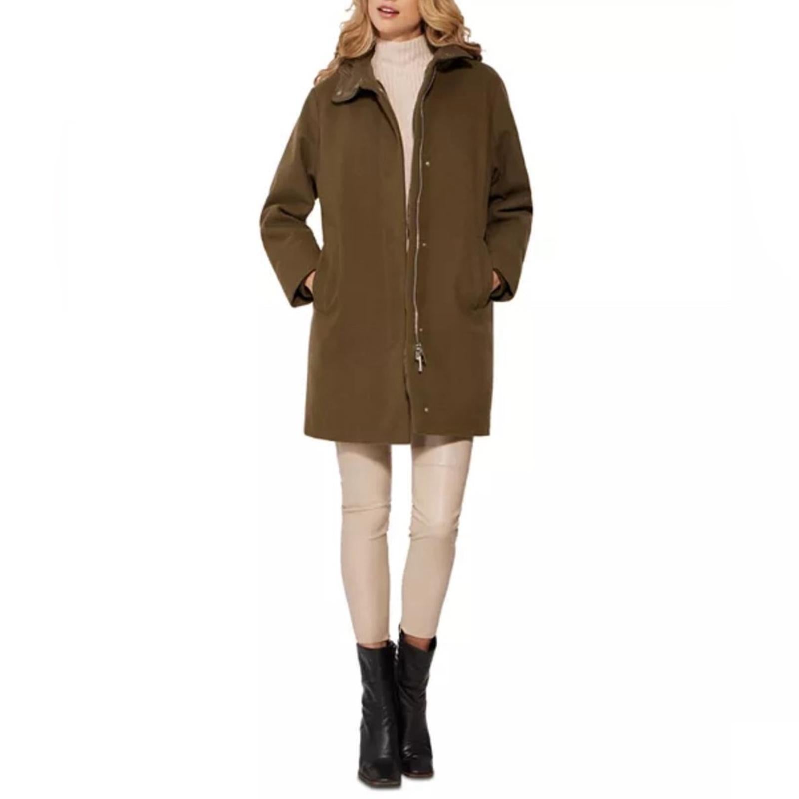 Norwegian Wool Cashmere Wool Hooded Down Parka, No Belt, Size M NWT $1,695