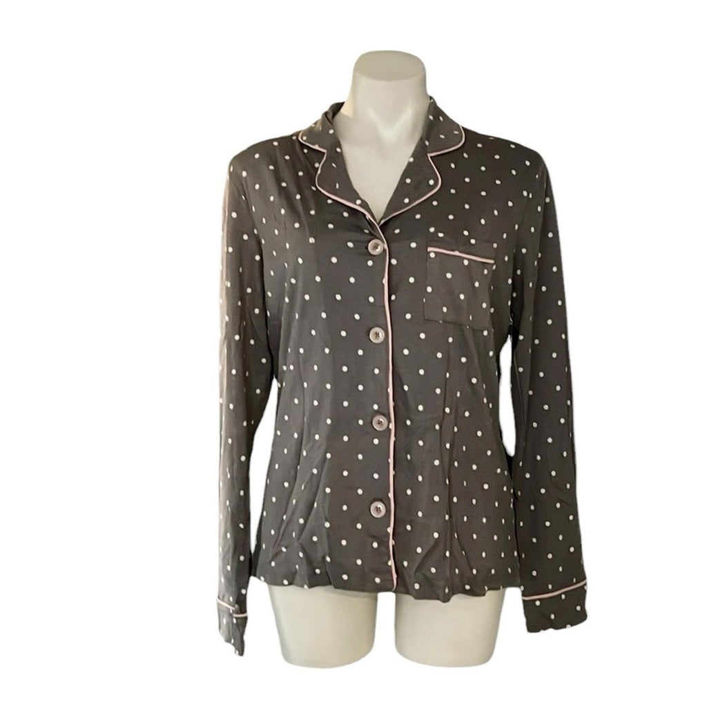 NWT Cozy Zoe Polka Dot Pajama 2-Piece Set in Silver/Gray Size M New w/Tag