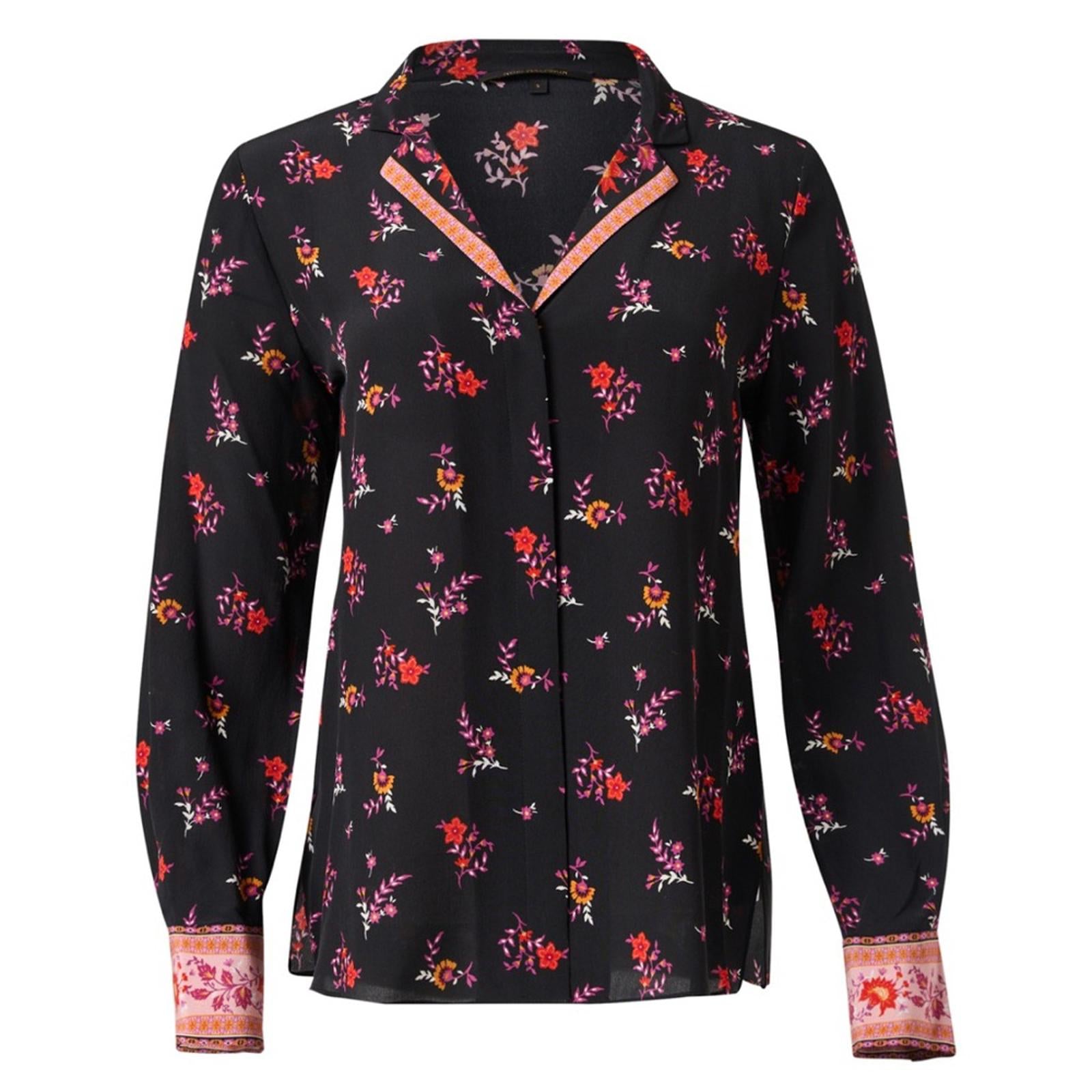 New Kobi Halperin Neo Silk Contrast Print Blouse, Size S New w/Tag $478