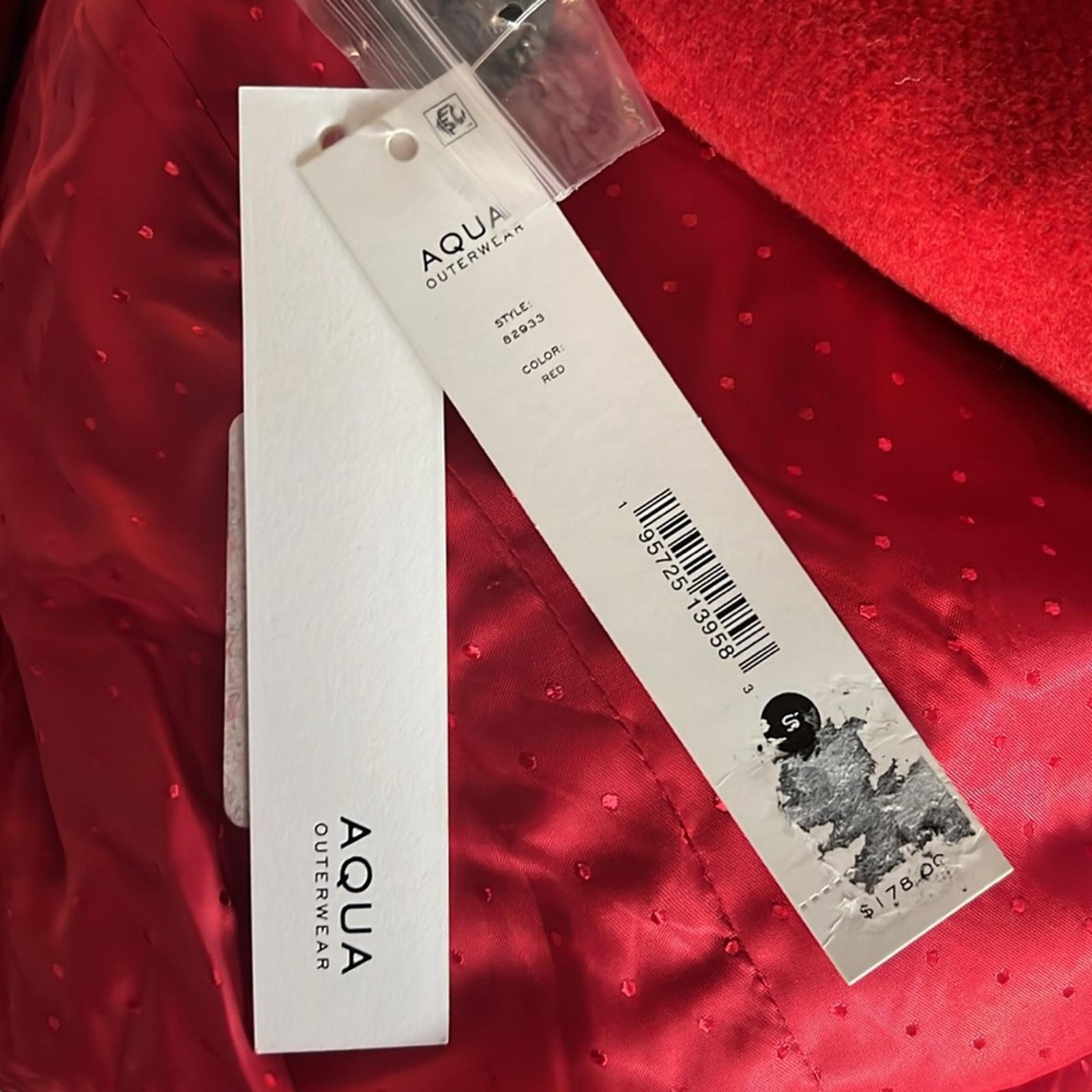 Bloomingdale’s Aqua Two Button Long Coat in Red, Size S, New w/Tag $178