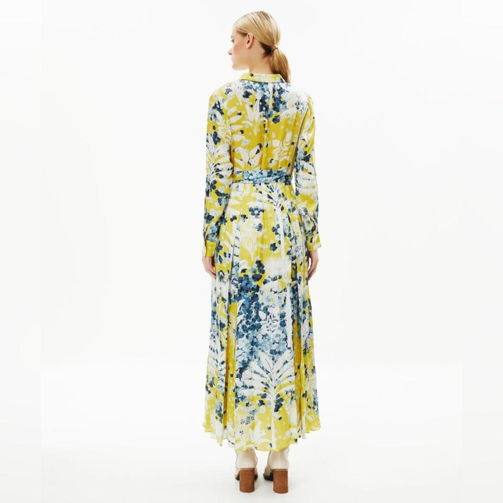 Falguni Shane Peacock Yellow Divine Long Maxi Dress, Size M, New w/Tag