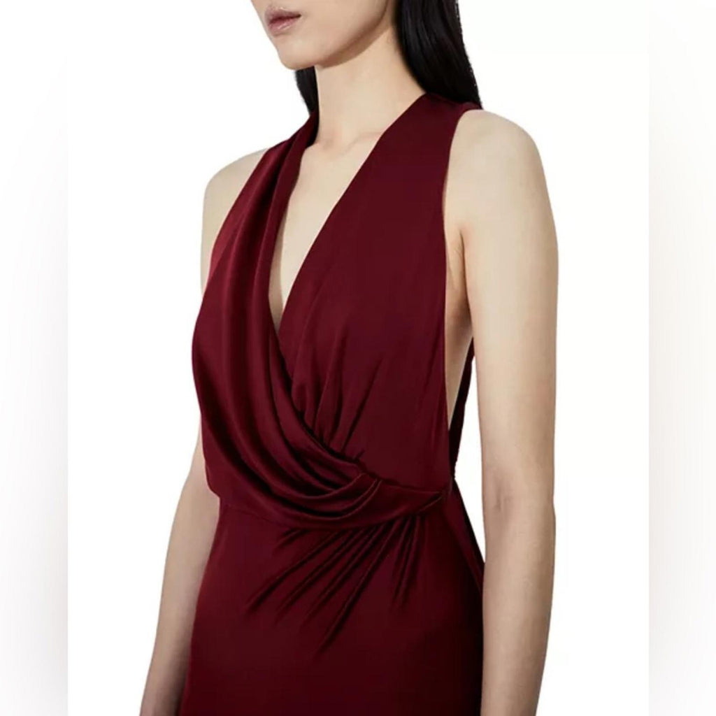 Et Ochs Valentina Open Back Gown Halter Evening Dress, Crimson, Size 8 NWT $1695