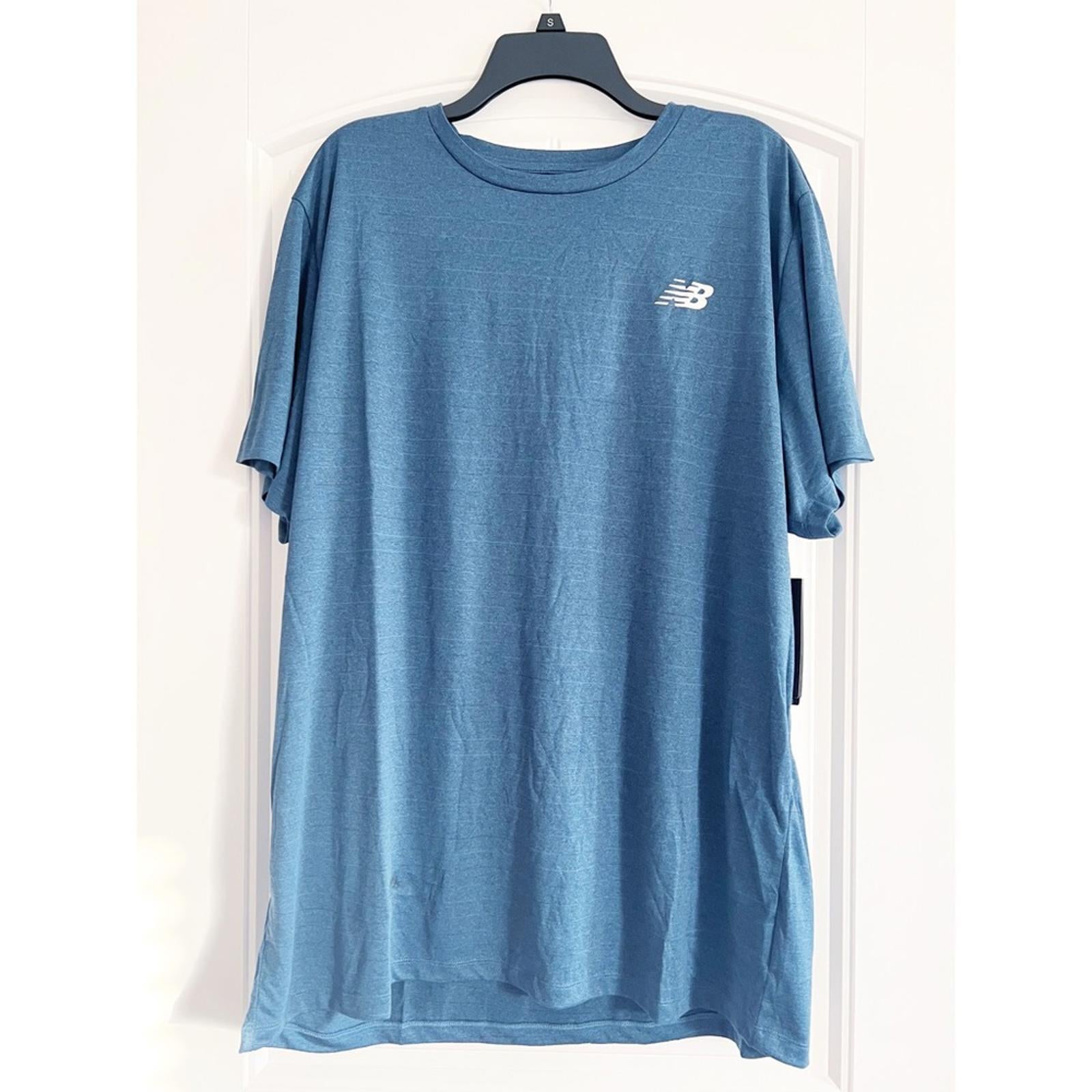 New Balance TEAL BLUE Sport Tech Short Sleeve Shirt, Size 2XL New w/Tag