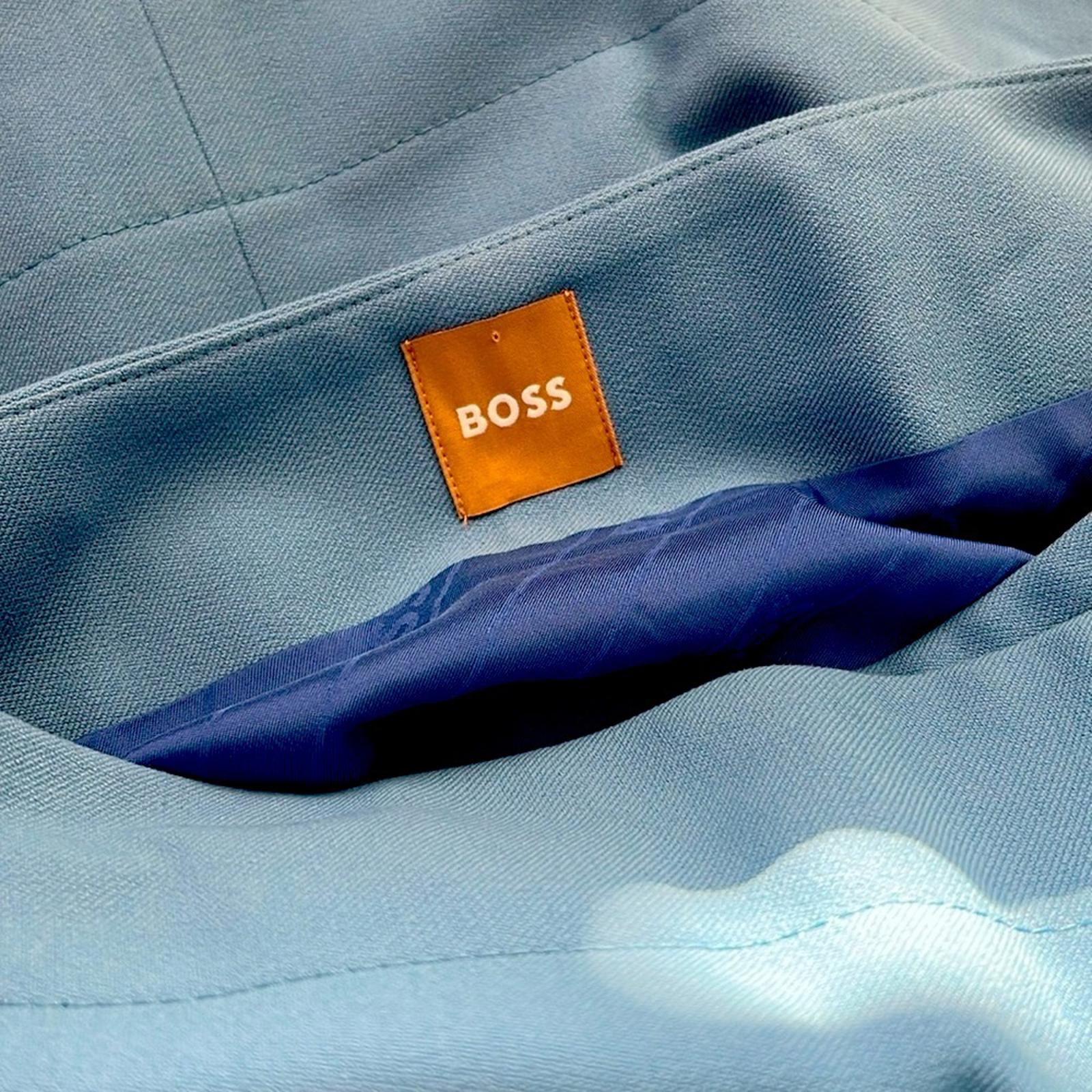 NEW Hugo Boss Vollemo Wrap Front A-Line Midi Skirt in Blue Size 4 New w/Tag