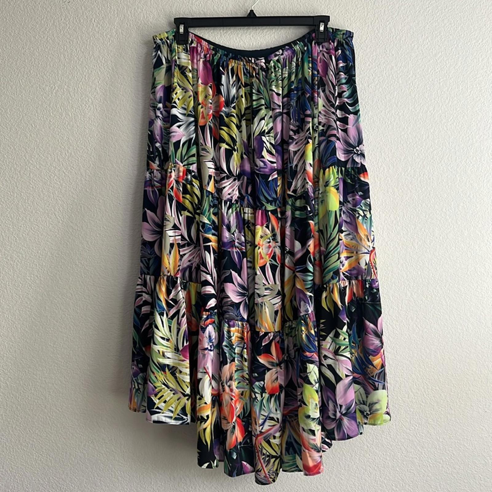 Kobi Halperin Noe Printed High/Low Midi Skirt, NWT, Size XXL
