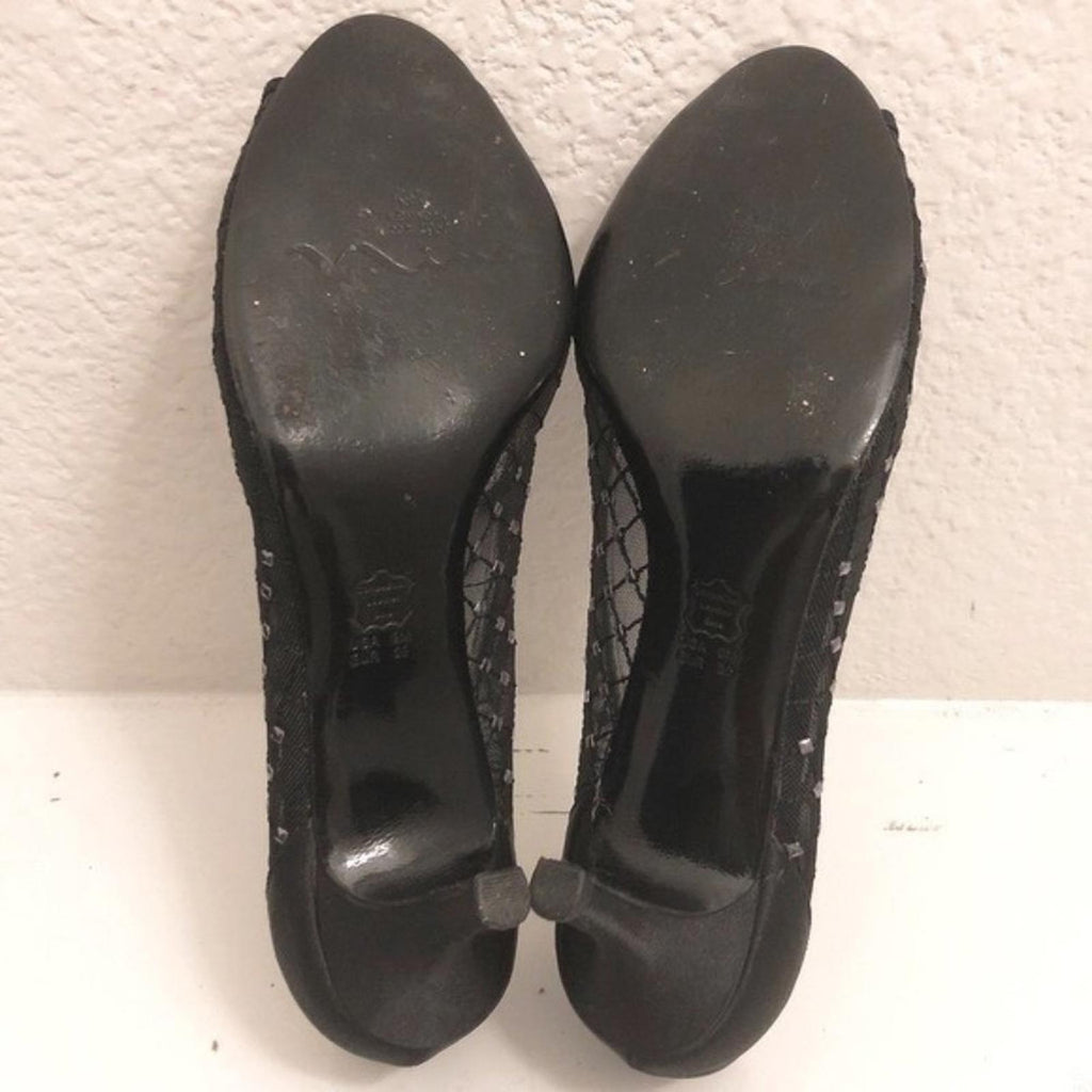 Nina Fabric Embellished Peep Toe Classic Pumps Size 9M , Retail $89
