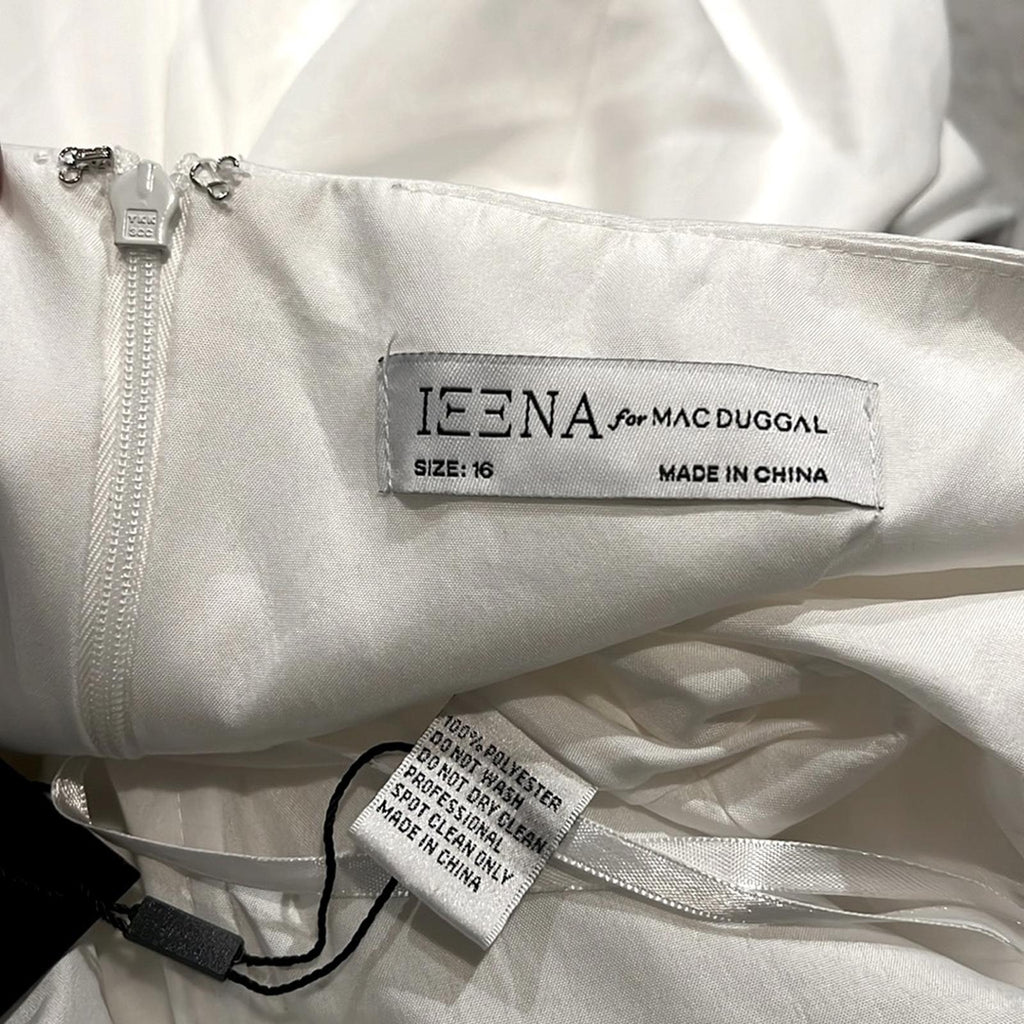Mac Duggal IEENA Sweetheart Ball Gown with Pockets in White, NWT, Size 16