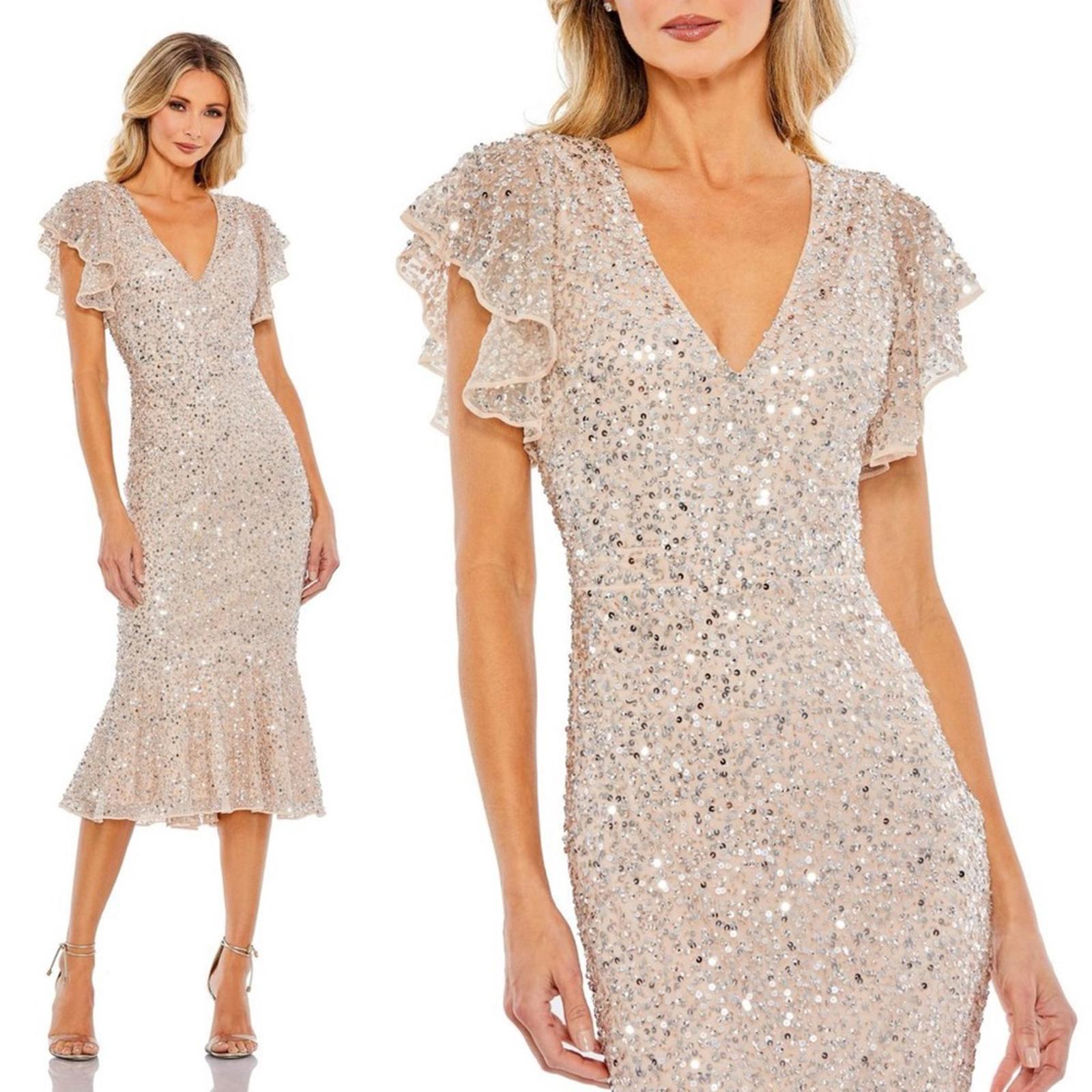 Mac Duggal Cocktail Dress, Light Peach Size 2 Style New w/Tag Retail $398