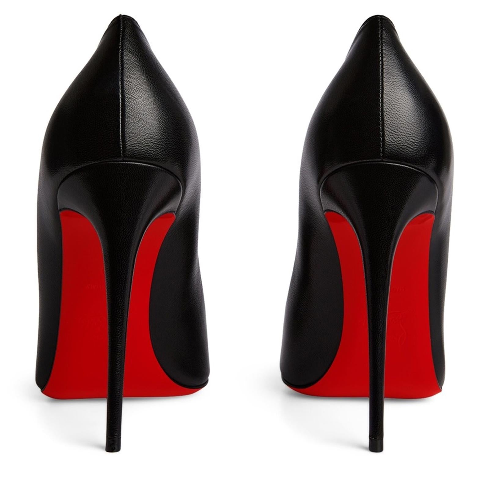 Christian Louboutin Kate 100 Leather Courts in Black, Size 42 NEW + DustBags
