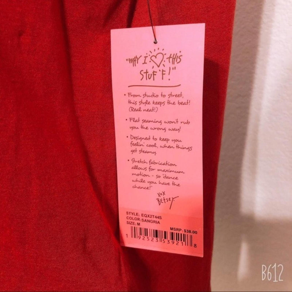 Betsey Johnson Two to Taco Muscle Tee Tank Top in Medium Red, Size M, NWT