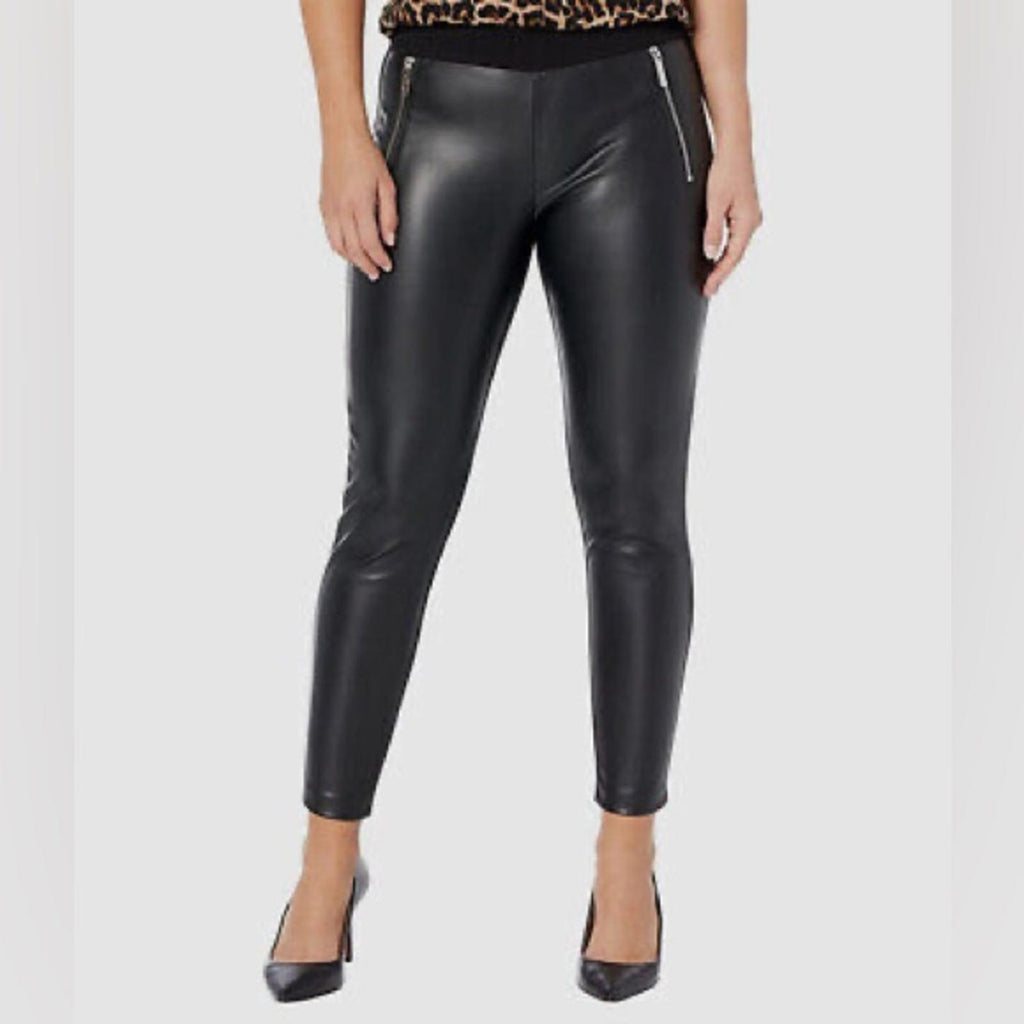 Michael Kors Zip-Pocket High Rise Skinny Leg Pull-On Pants in Black Size 2X NWT