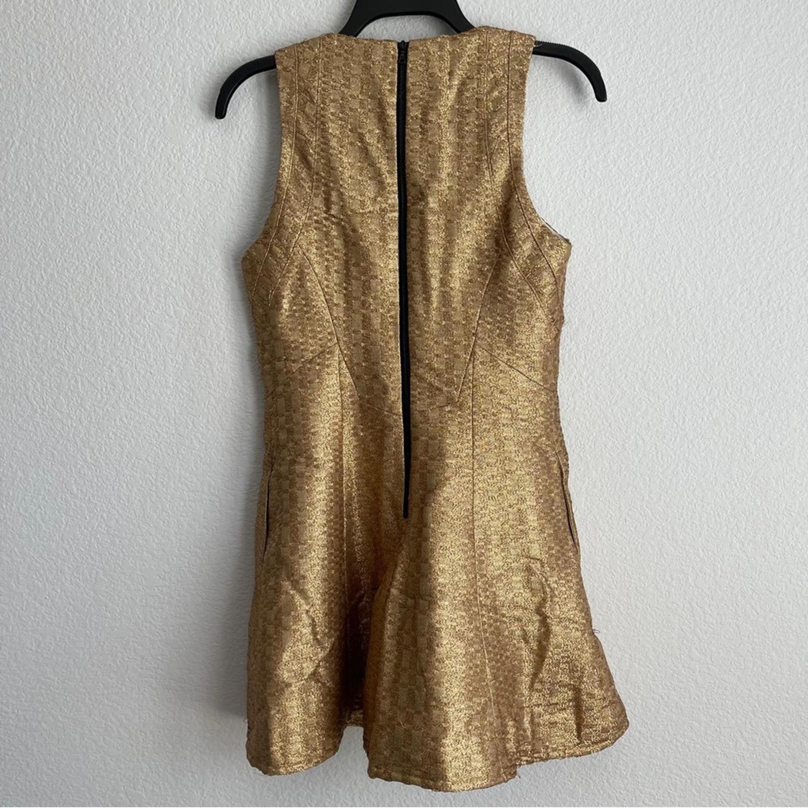 Rag & Bone Gold Renard Brocade Dress, Size 2 EXCELLENT $495
