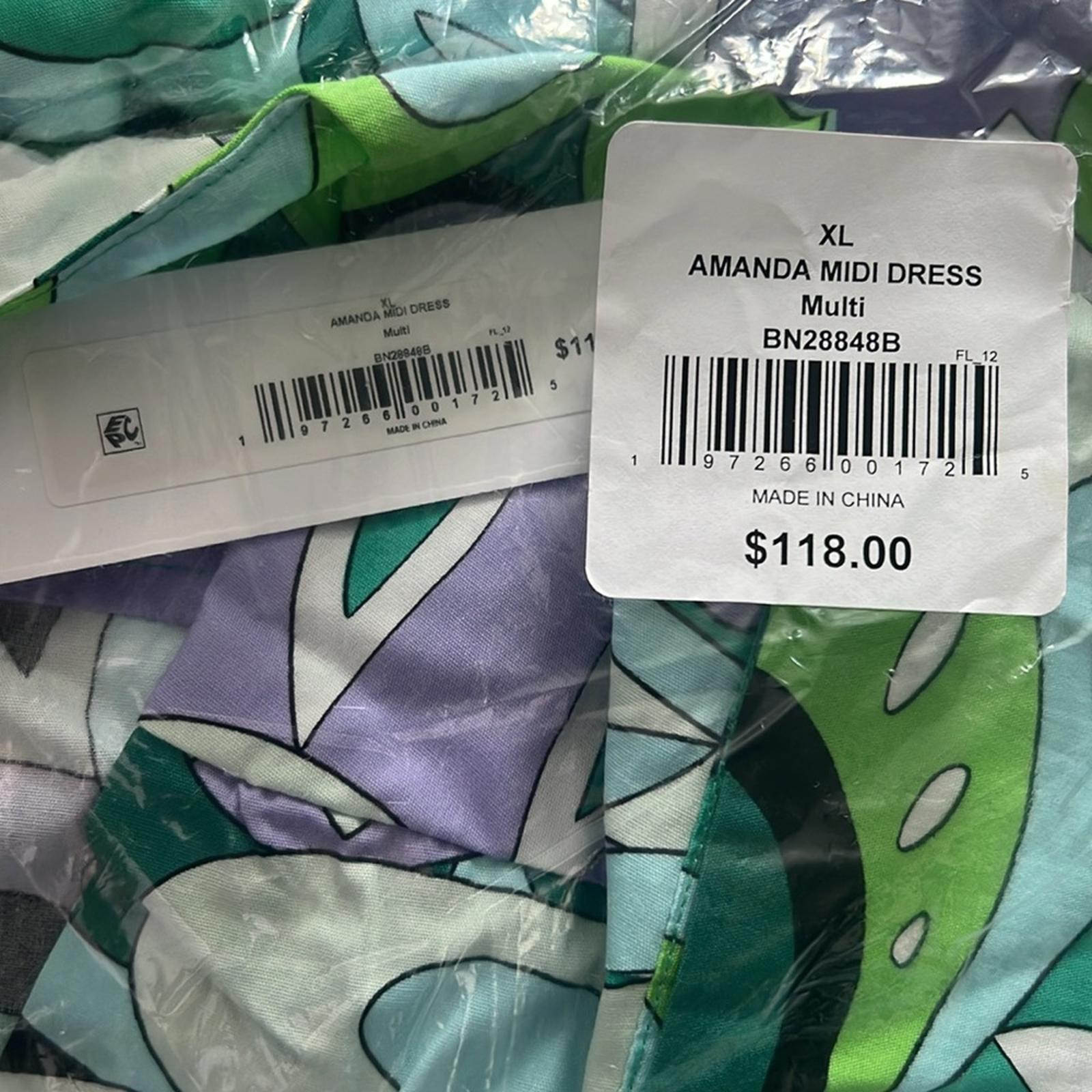 Steve Madden Amanda Cutout Midi Dress, Multi Size XL New w/Tag in Packaging