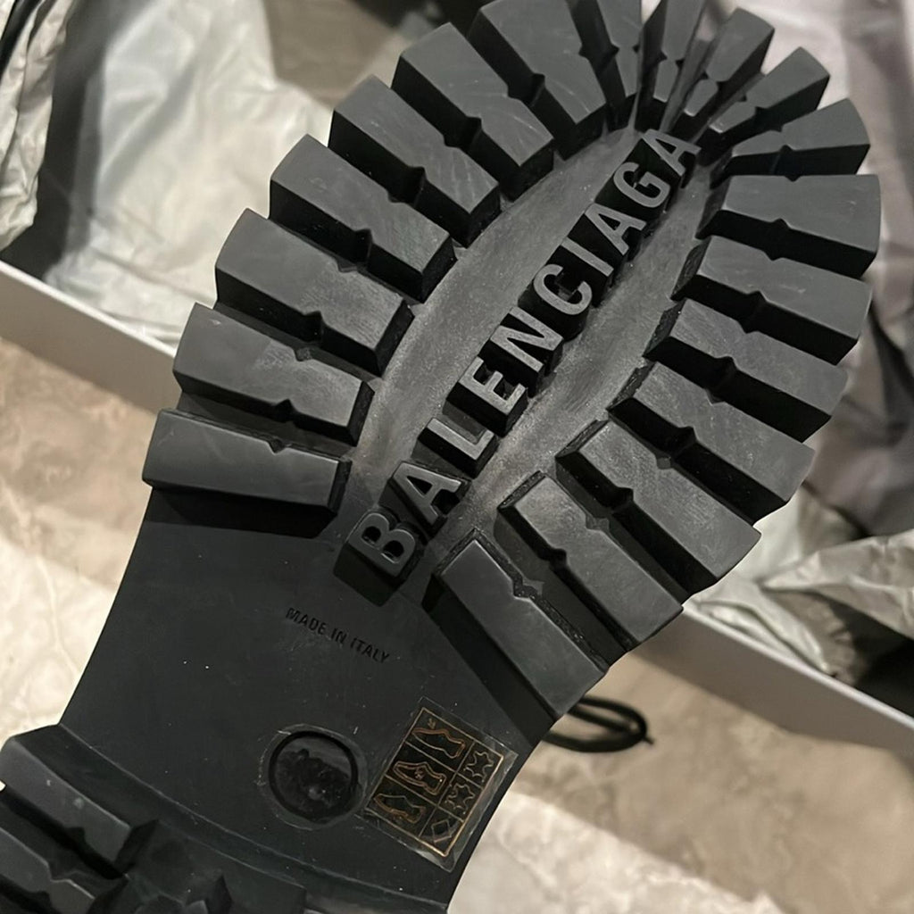 Balenciaga Strike Combat Boots in Black, Size 8.5 New in Box +2 Dust Bags