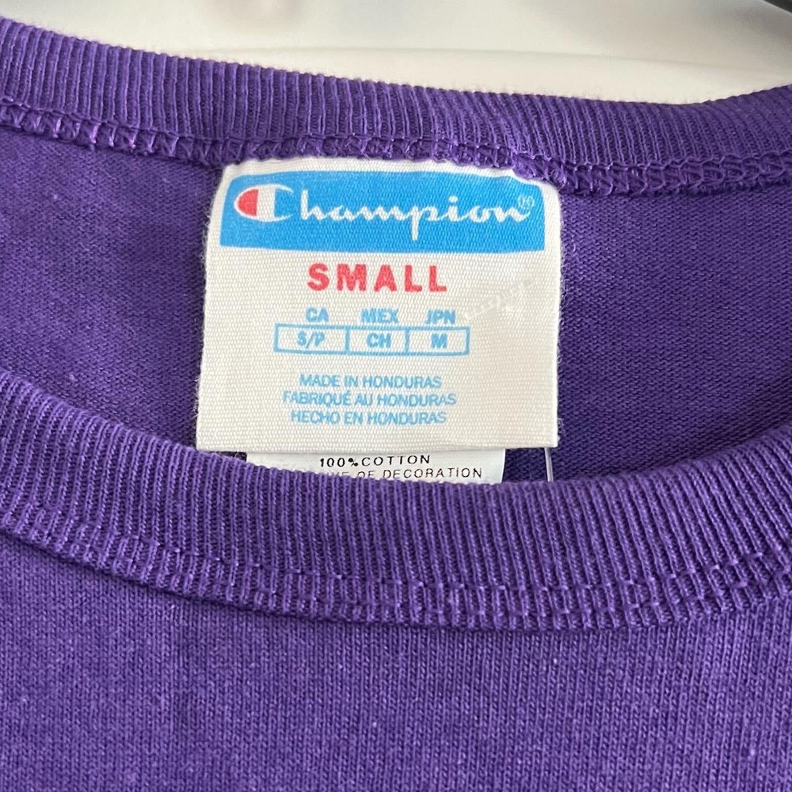 Champion Cotton Long Sleeve Crewneck Tee, Purple Size S New w/o Tag