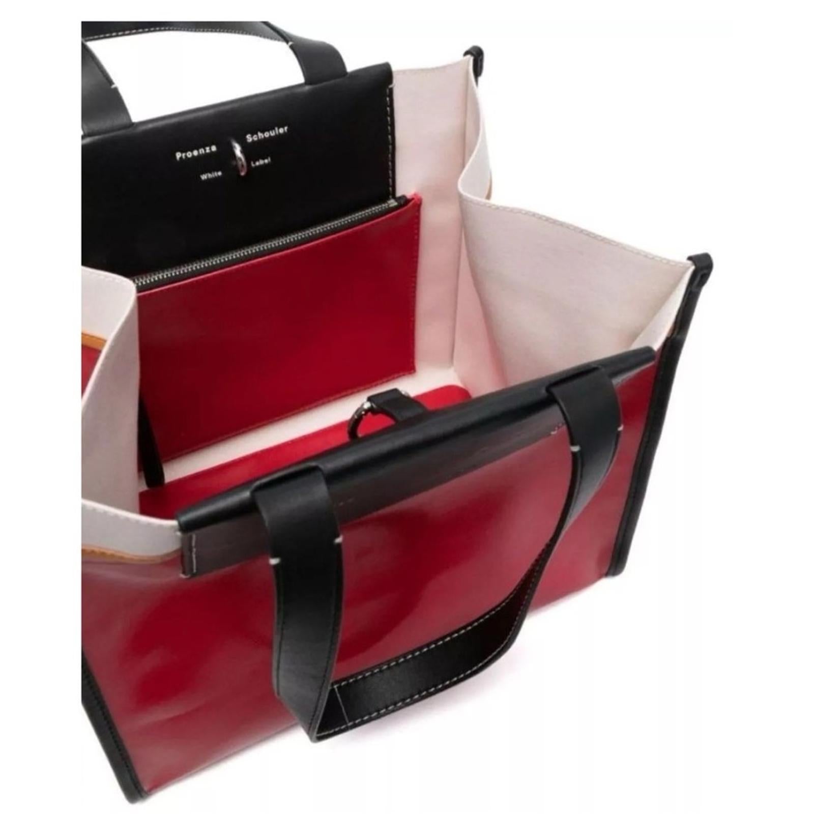 Proenza Schouler White Label Morris Large Coated Canvas Tote in Red, New w/Tag