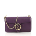 Gucci Flap Shoulder Bag Leather Medium, Purple w/Gold tone w/Dustbag