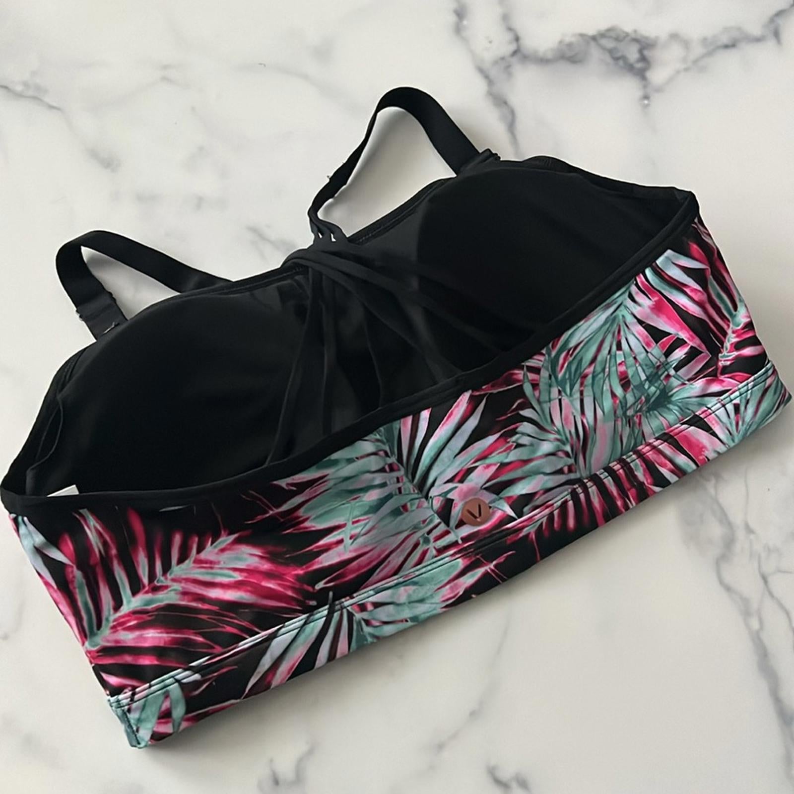 NEW Livi Active Palm Print Underwire Cross-Back Sports Bra, Size 18
