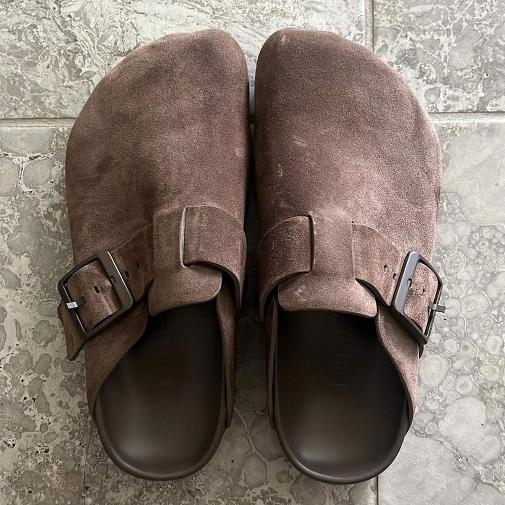 Balenciaga Sunday Mule in Light Brown Suede Calfskin, NEW, Size EU 41