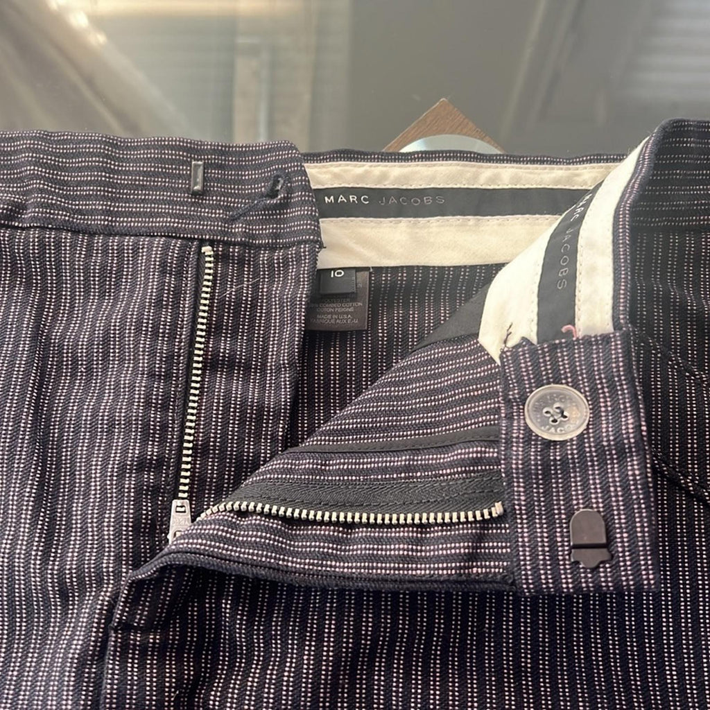Marc Jacobs Structured Striped Cotton Denim Skirt, Size 10 EXCELLENT!