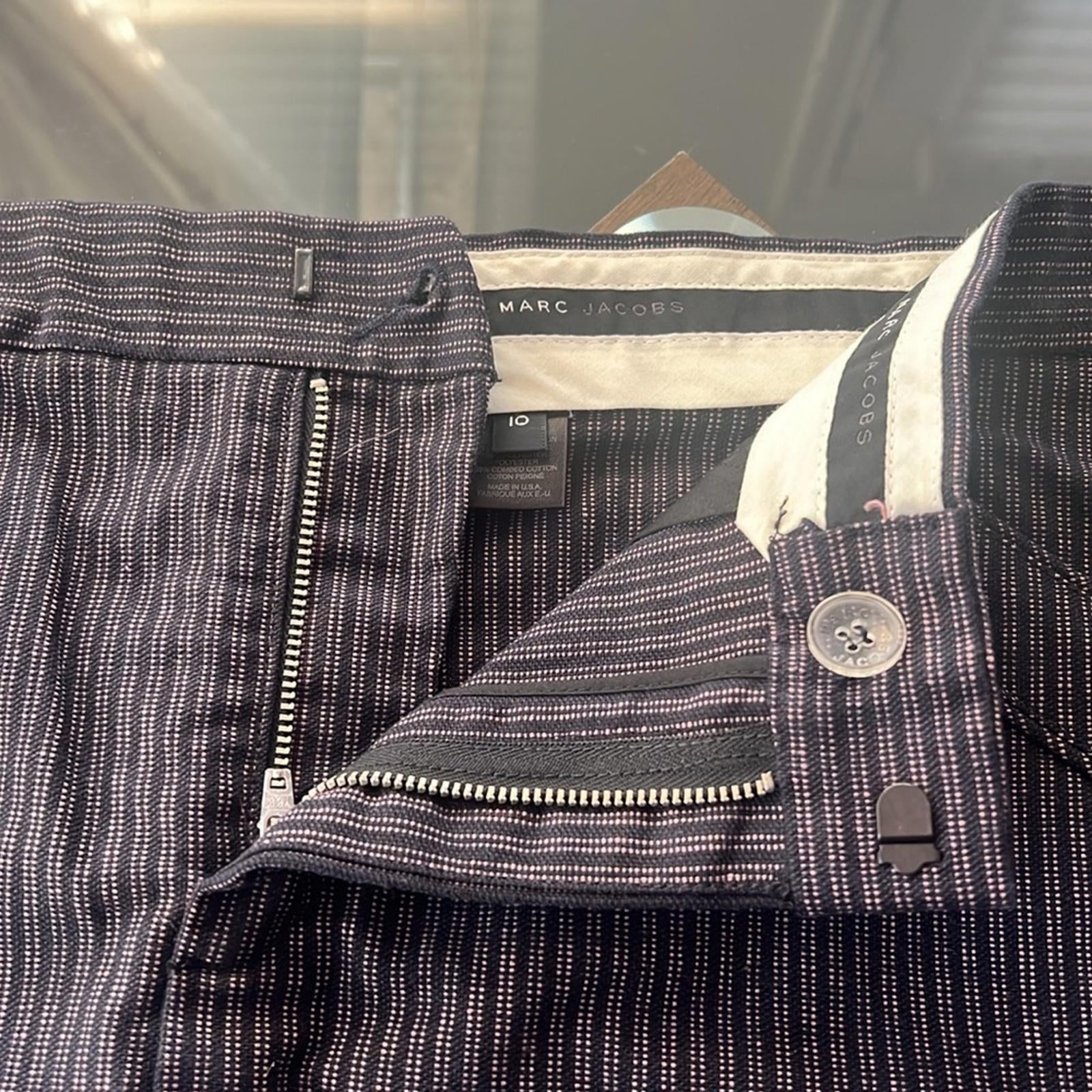 Marc Jacobs Structured Striped Cotton Denim Skirt, Size 10 EXCELLENT!