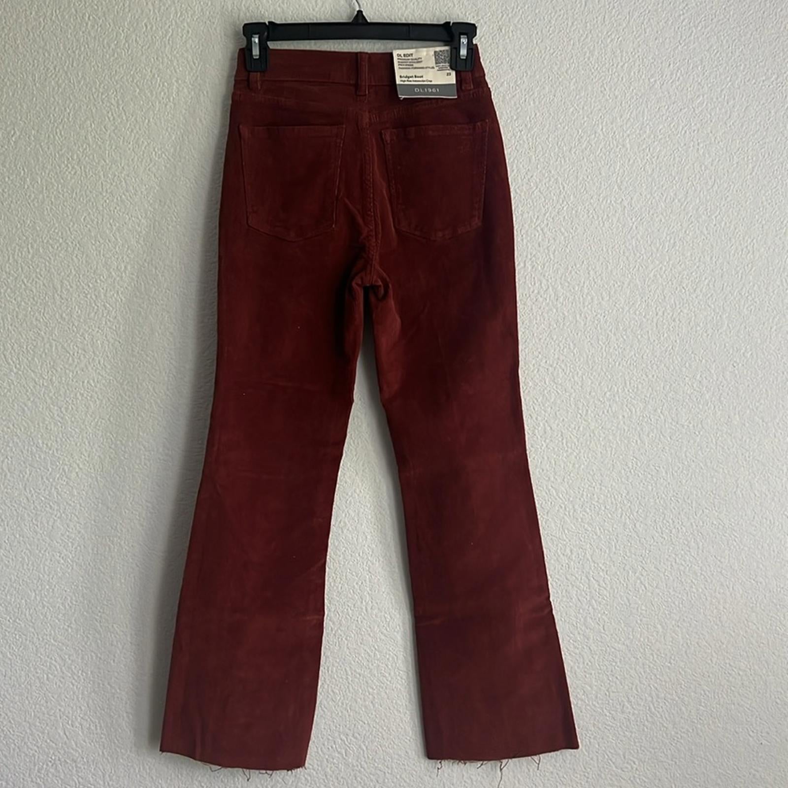 DL1961 Bridget High Rise Ankle Bootcut Corduroy Jeans in Paprika, NWT, Size 23