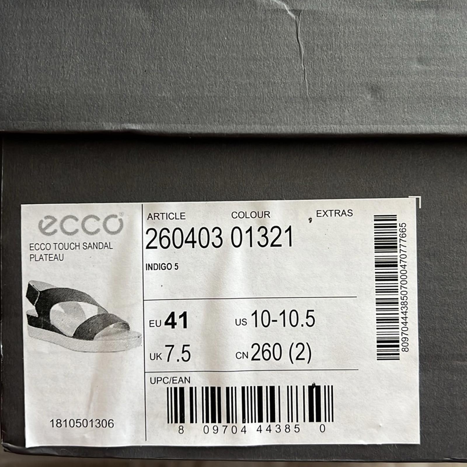 ECCO Touch Sandal Indigo Leather, Size EU 41 | US 10-10.5 New in Box Retail $150