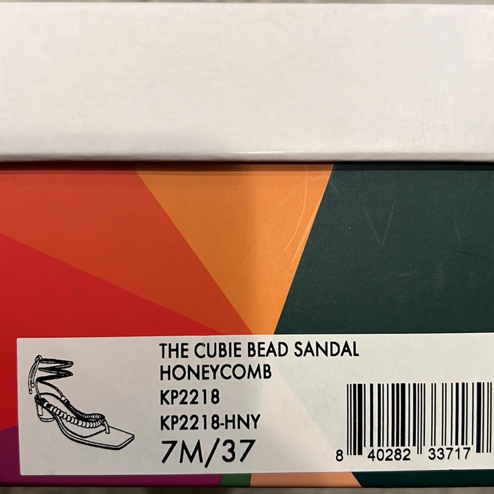 NEW Katy Perry The Cubie Bead Sandals, Honeycomb Yellow Size 7M/ 37 New in Box