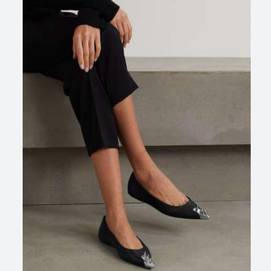 Alexander McQueen Leather Punk Stud Ballerina Flats Size 37 New in Box +Dust Bag