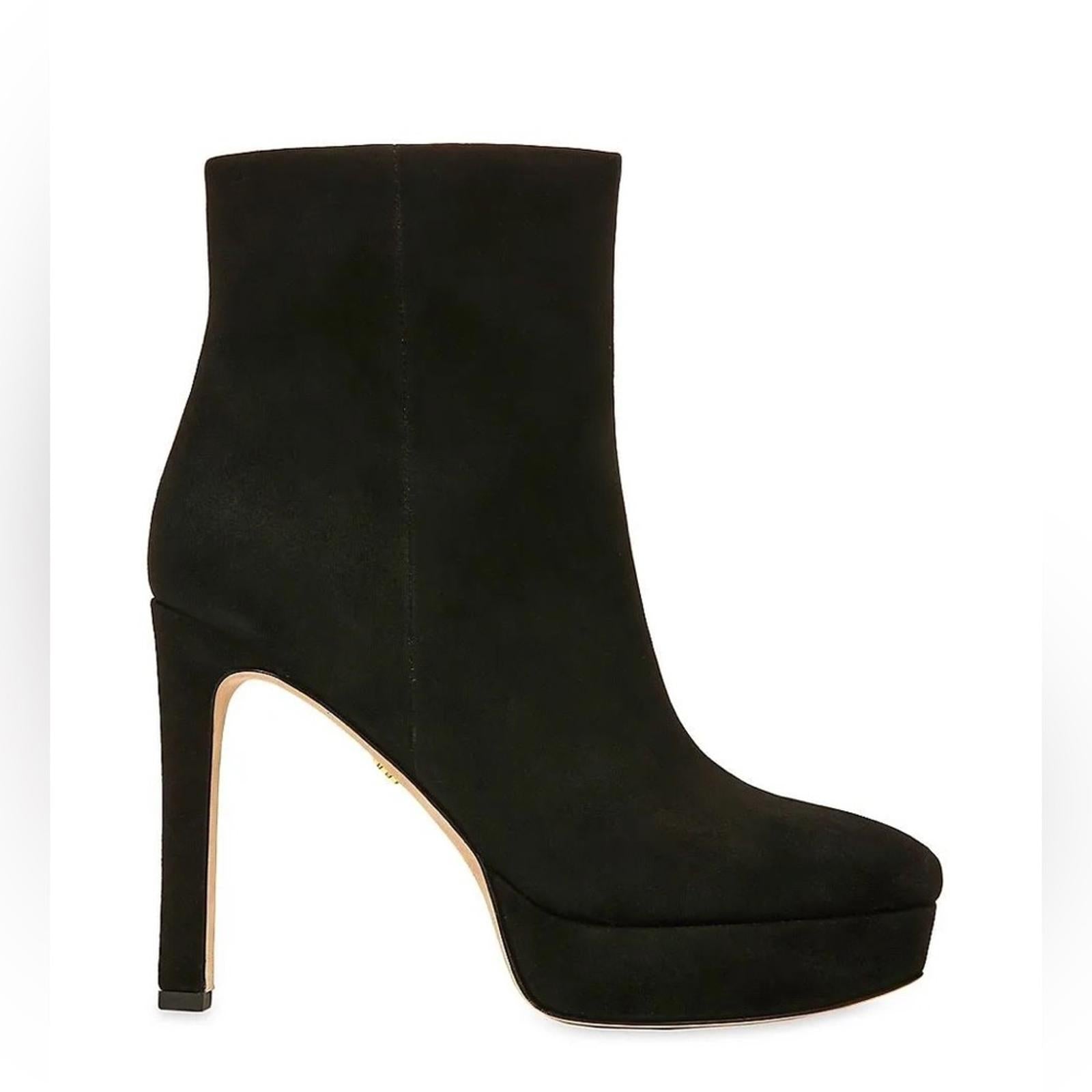 Veronica Beard Dali Suede Platform Ankle Boots, Black Size 9 New in Box $550