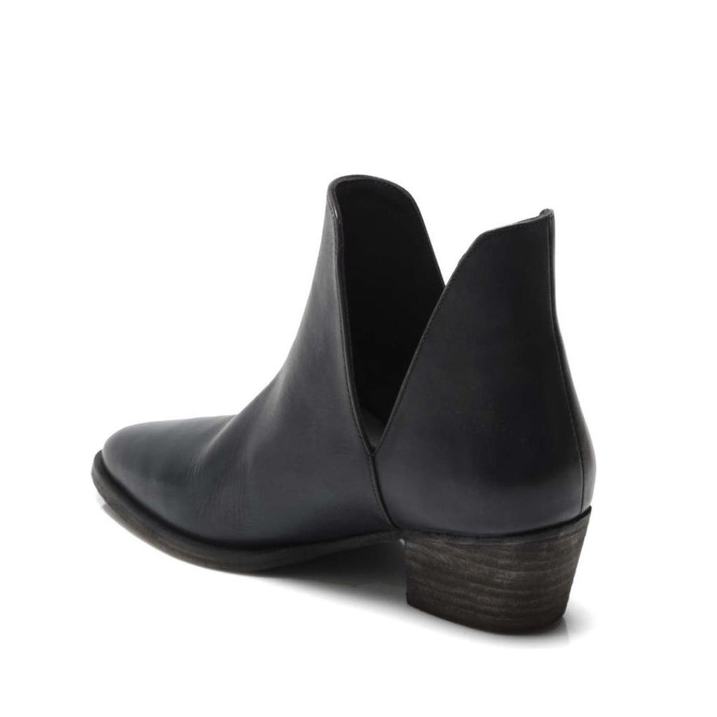 Free People Charm Double-V Ankle Booties in Black Leather, Size 38.5 New in Box