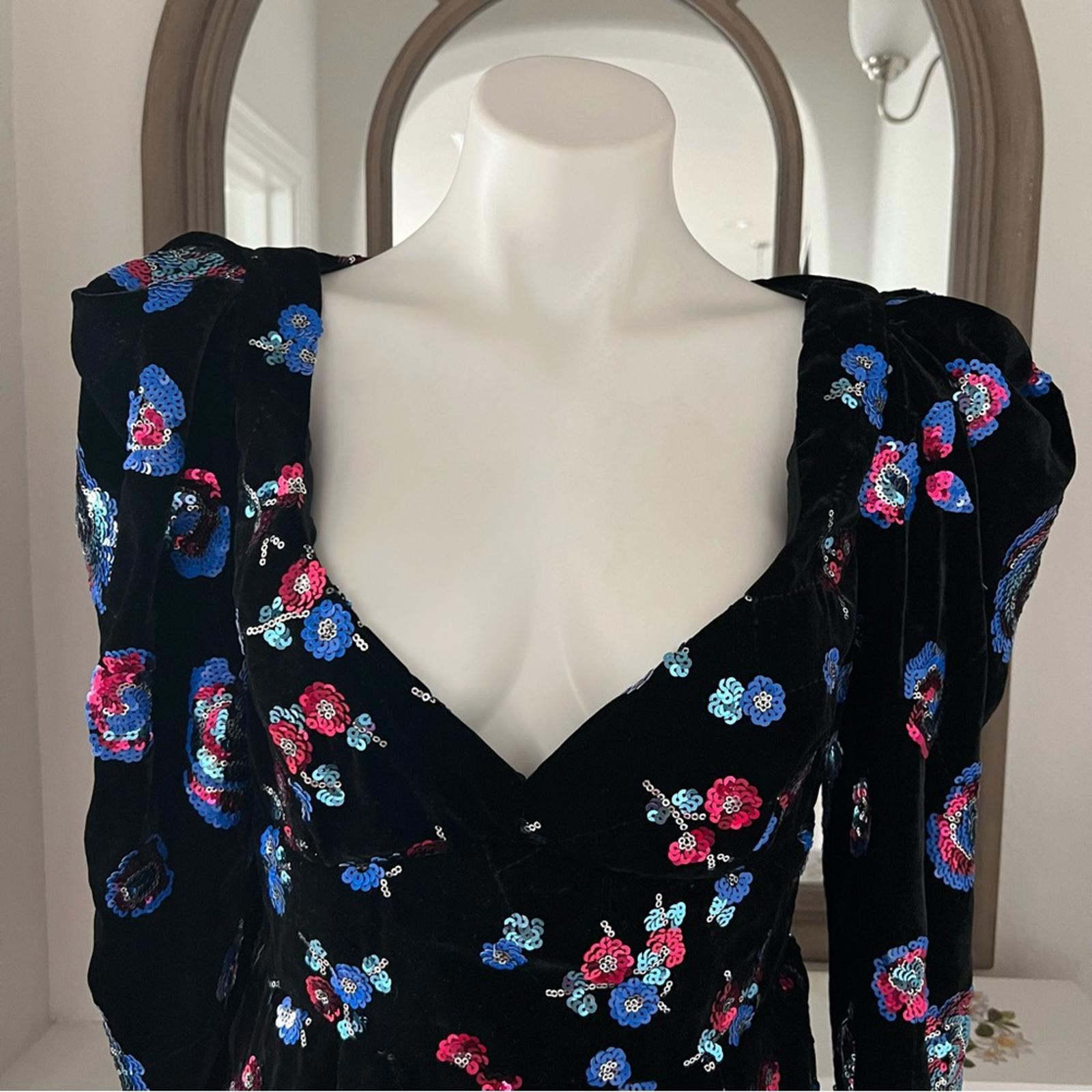 NEW Sabina Musayev Revolve* Roserita Velvet Sequined Dress, Size L New w/Tag