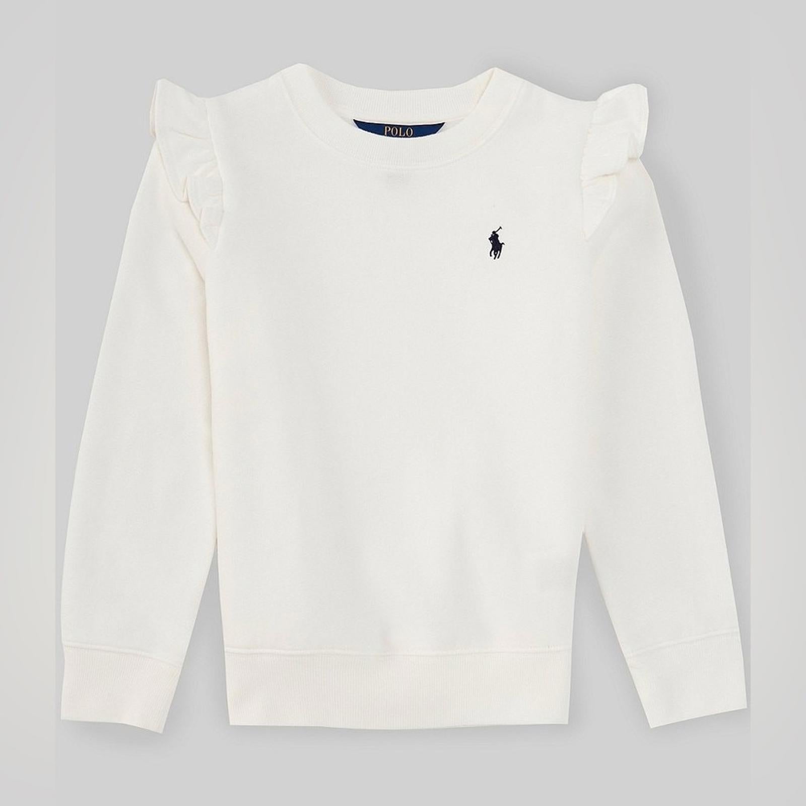 Polo Ralph Lauren Long Sleeve Ruffled Fleece Sweatshirt, Big Girls XL (16) NWT