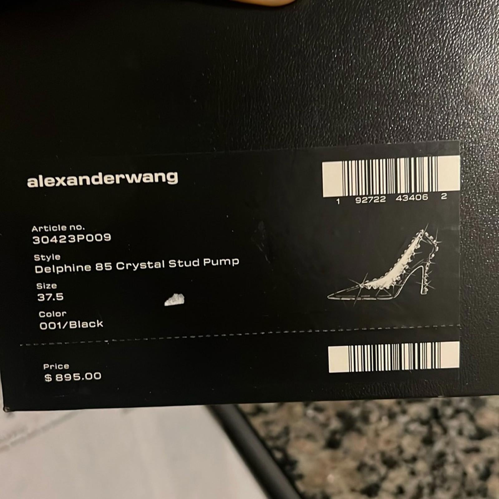 Alexander Wang Delphine 85 Crystal Stud Pump, Black Size 37.5 New + DustBag $895
