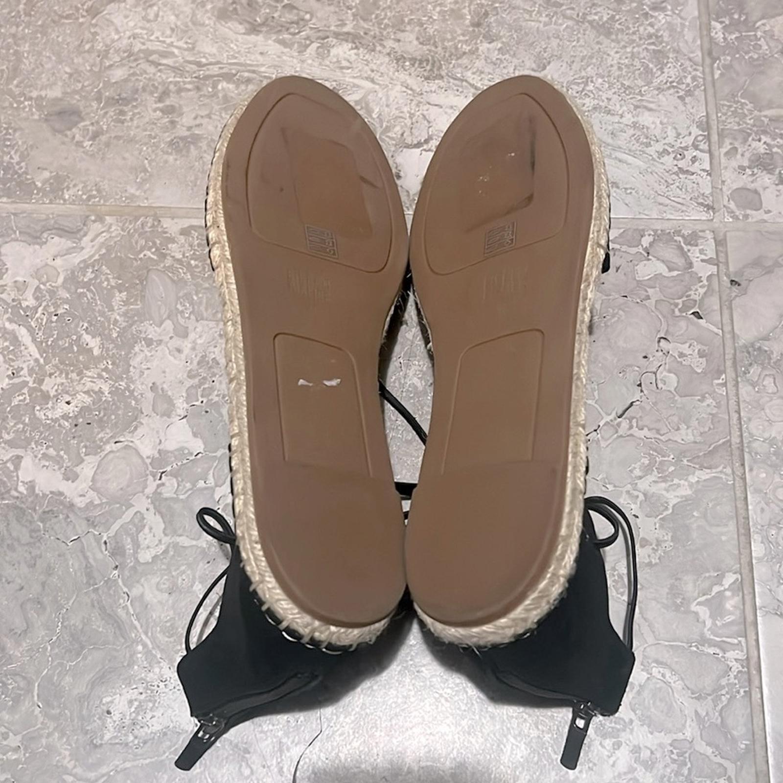 Eileen Fisher Lace-Up Espadrille Black Sandals, Size 11 EXCELLENT! $160