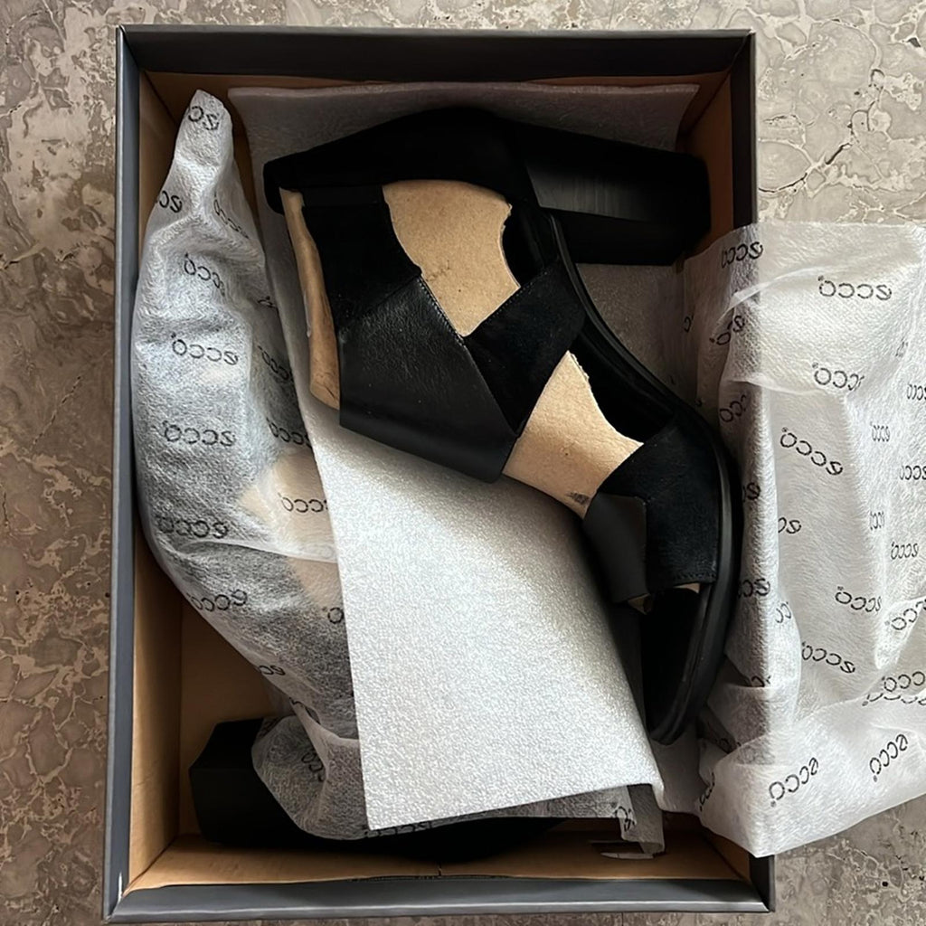 ECCO Black Shape 65 Block Sandals, Size EU 41 | US 10-10.5 New in Box