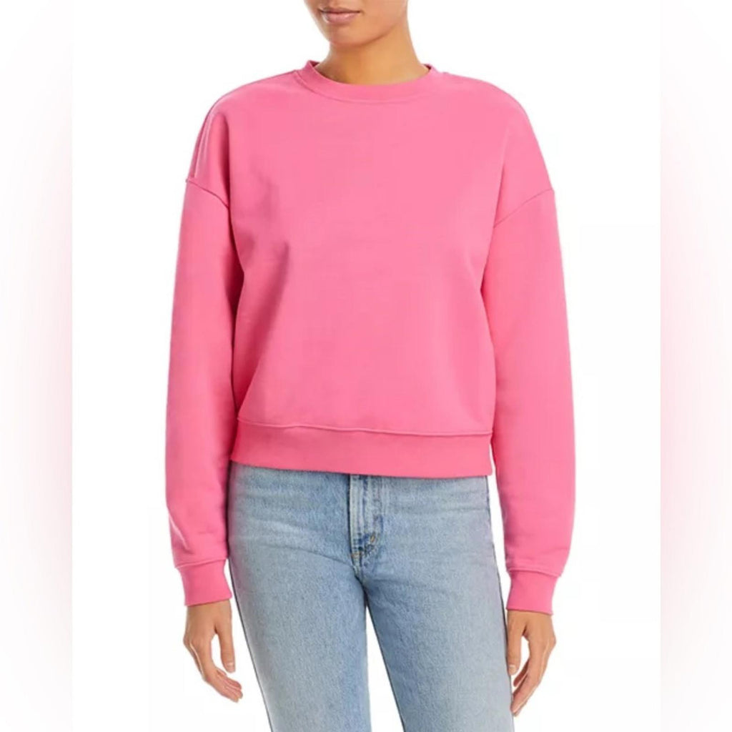 FRAME Oversized Crewneck Sweatshirt in Hot Pink, NWT, Size XS