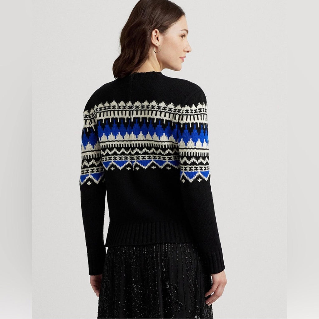 Lauren Ralph Lauren Fair Isle Wool-Blend Crewneck Sweater, Size S New w/Tag $225