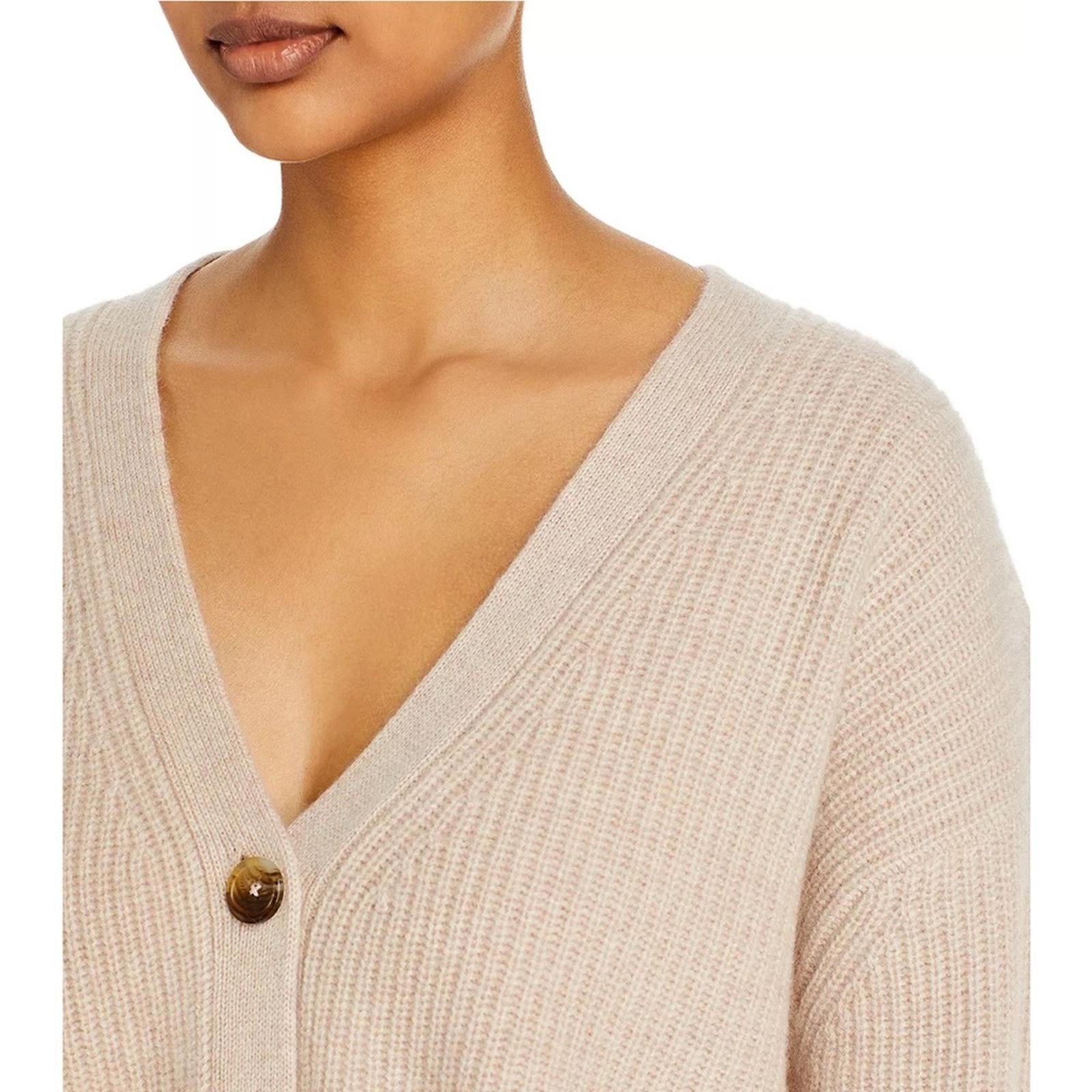 C by Bloomingdale's Cashmere Ribbed Oversized Cashmere Cardigan Size L NEW