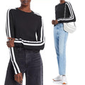 n:philanthropy Caia Striped-Sleeve Tee Long Sleeve, Size S New w/Tag
