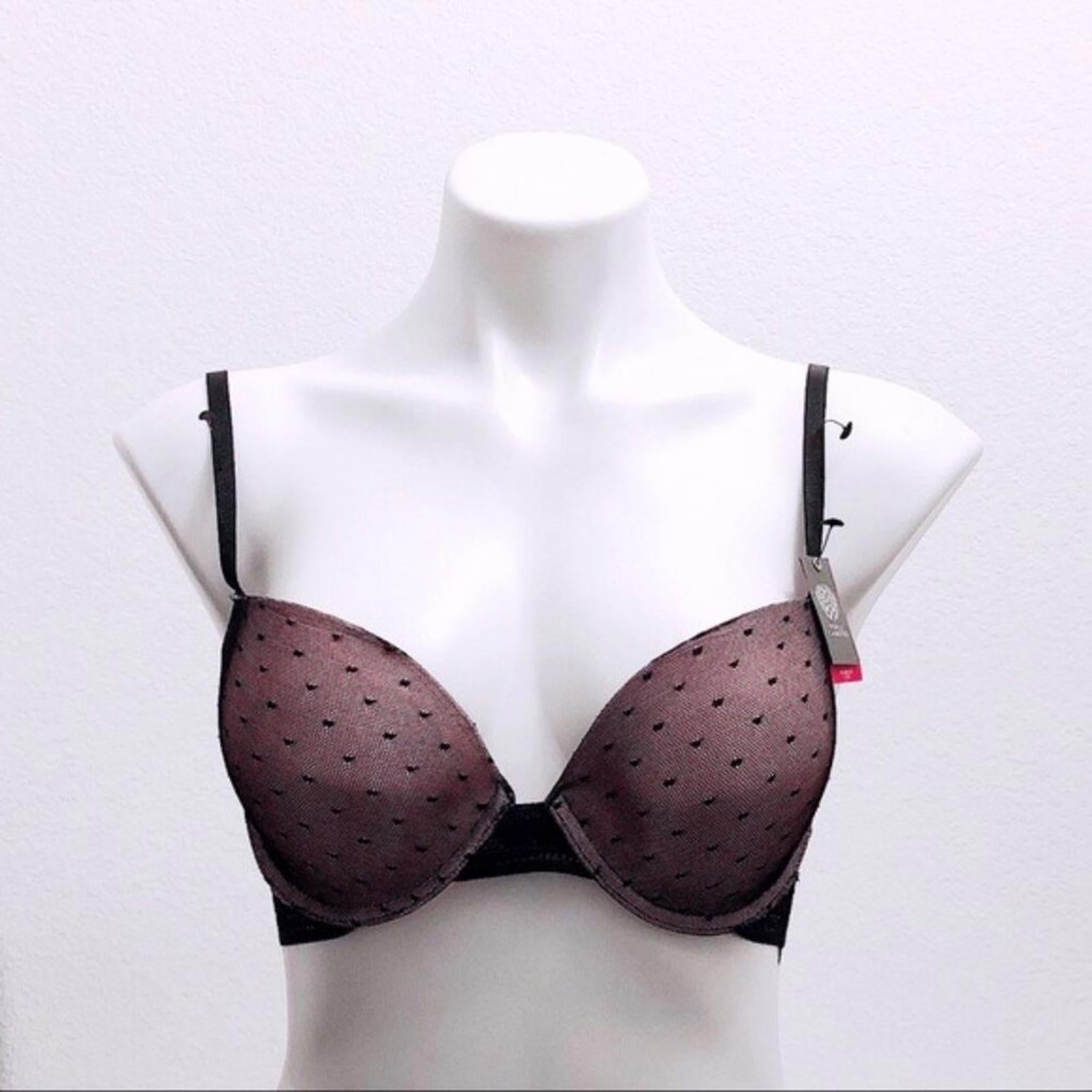 Vince Camuto Push Up Bra Black Lace Nude Back Closure Size 36C New w/Tag