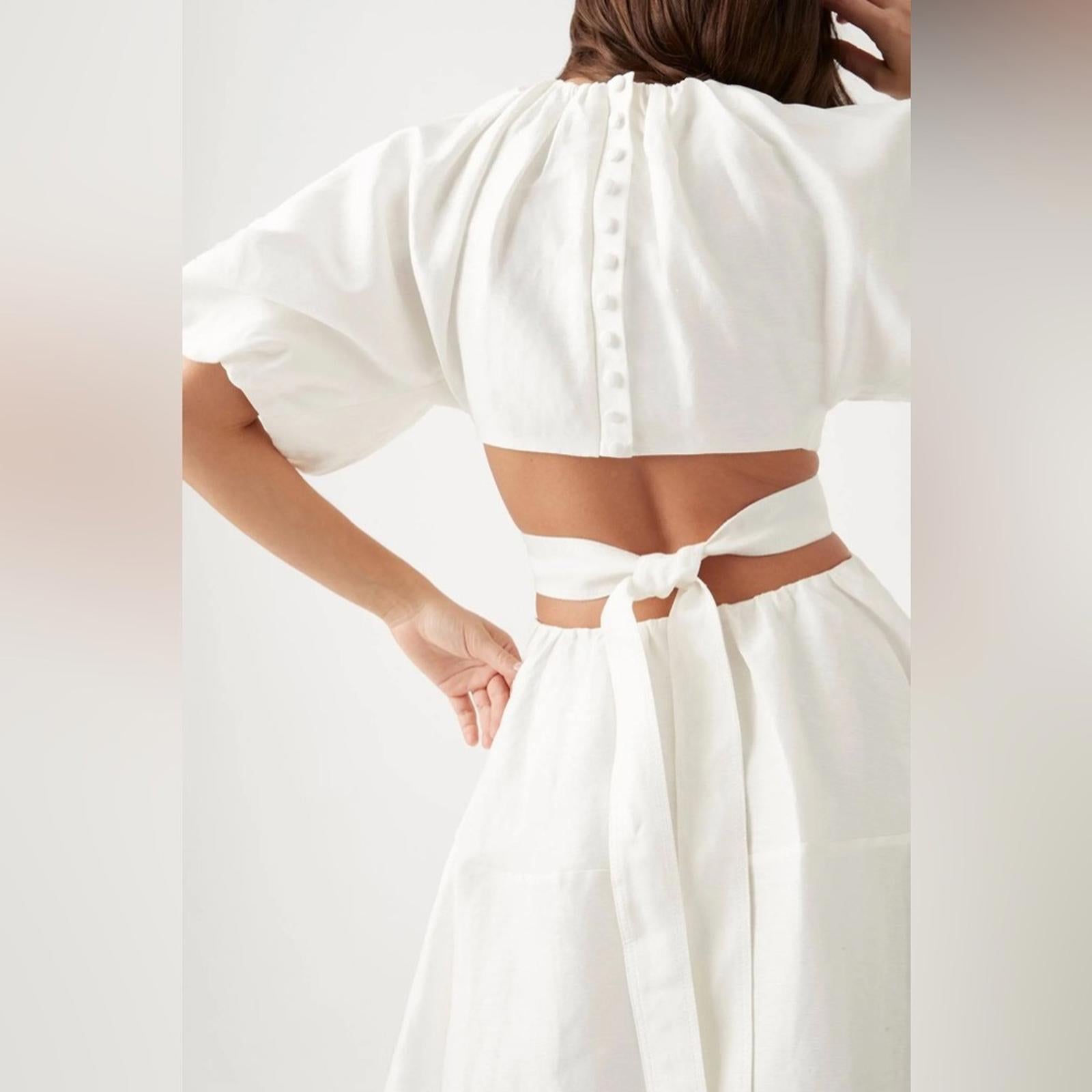 New AJE Mimosa Cut-Out Midi Dress in White, Size AU6 US2 New w/o Tag