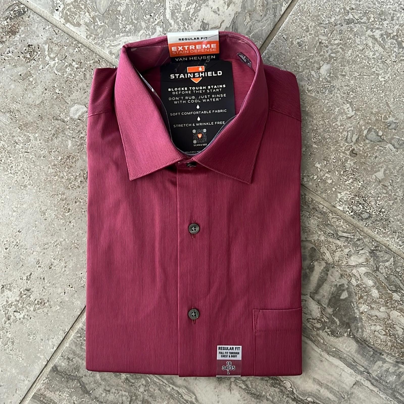 Van Heusen Stretch & Wrinkle Free Stain Shield Dress Shirt, Size 16 (34/35) NWT