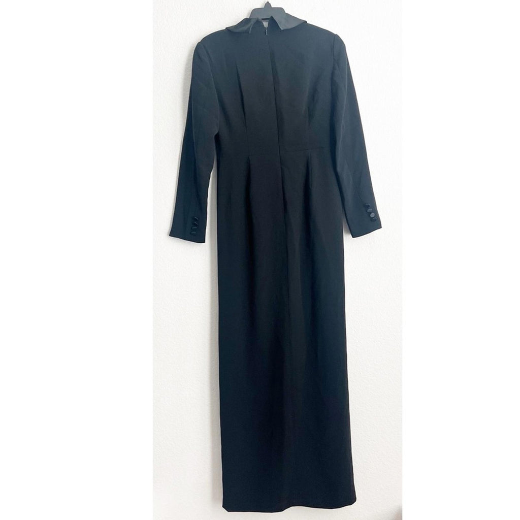 Lauren Ralph Lauren Zeenai Crepe Long Sleeve Gown in Black, Size 4 NEW w/Tag