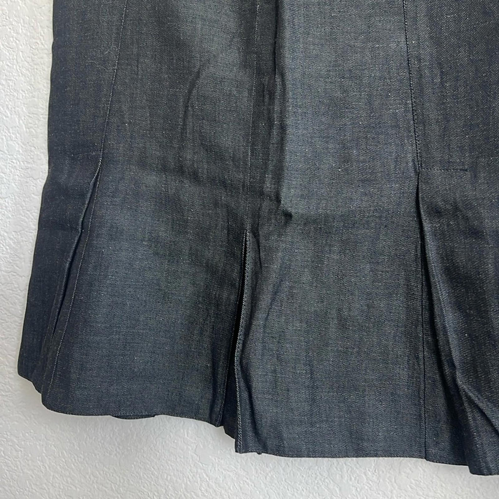 Akris Punto Fit & Flare Denim Mini Skirt in Black Size 4 EXCELLENT!