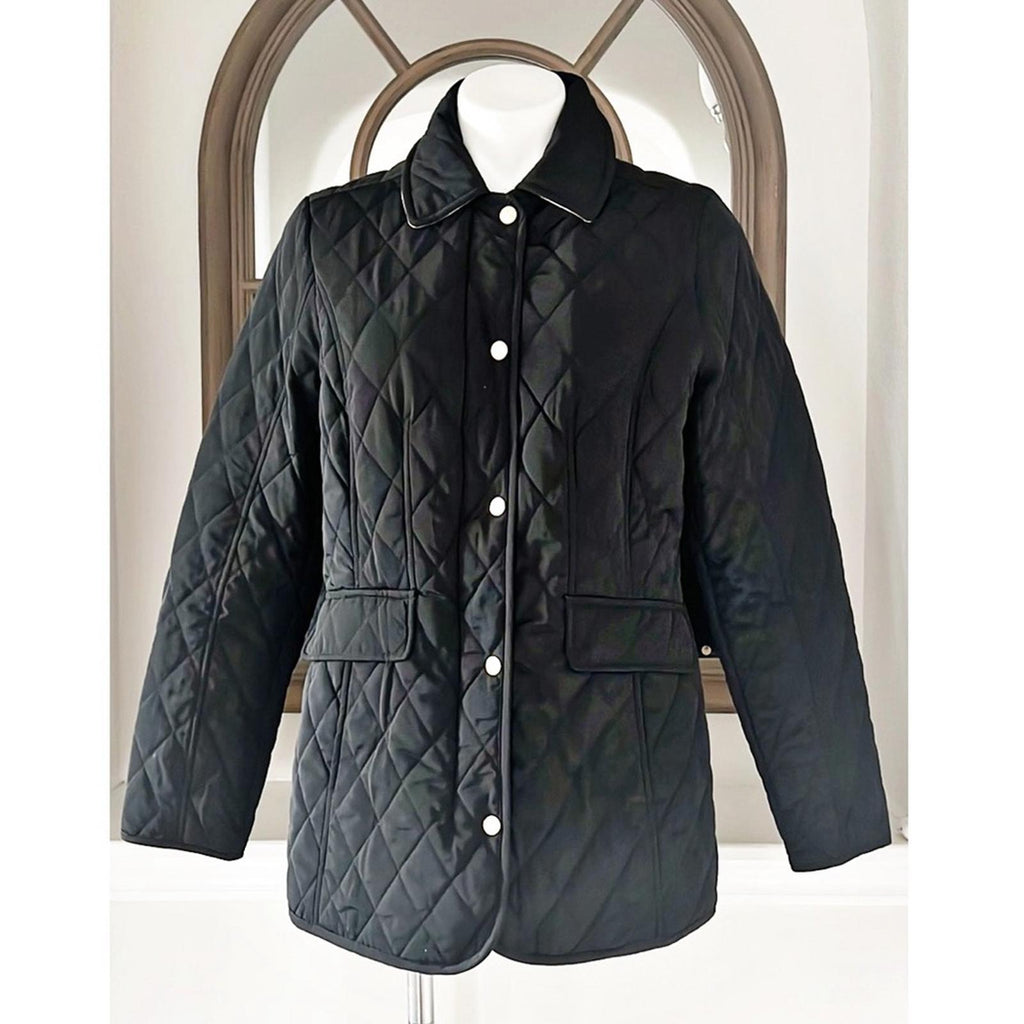 Jones New York 5-Button Quilted Jacket in Black, Size M EXCELLENT!