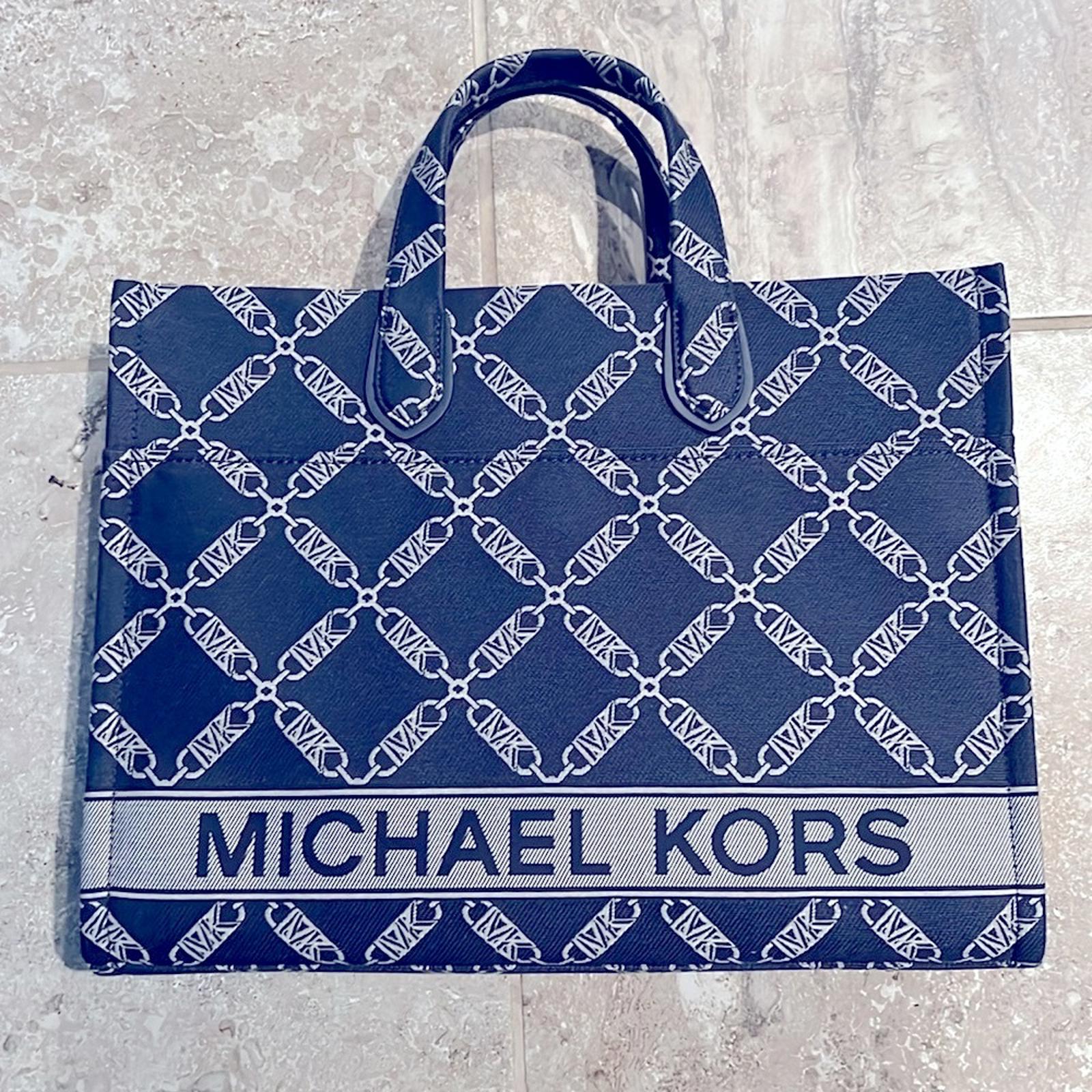 Michael Kors Gigi Large Grab Monogram Denim Tote Bag, Navy, New w/Tag (SOLD OUT)