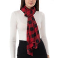 Jenni Buffalo Check Jersey Scarf w/Multiple Ways to Wear in  Black/Red, NWT